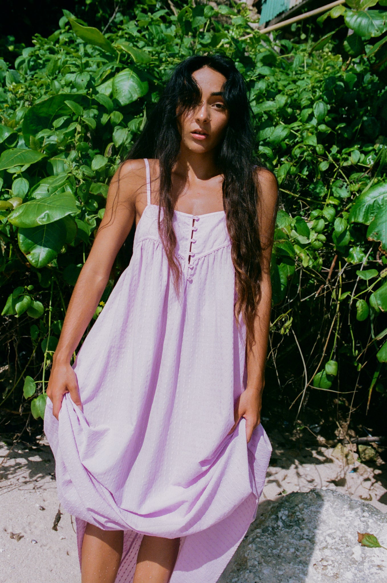 BEATRICE ORCHID COTTON DRESS