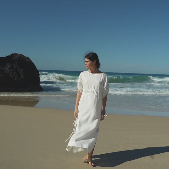 LILLY PILLY Valerie linen dress in Ivory