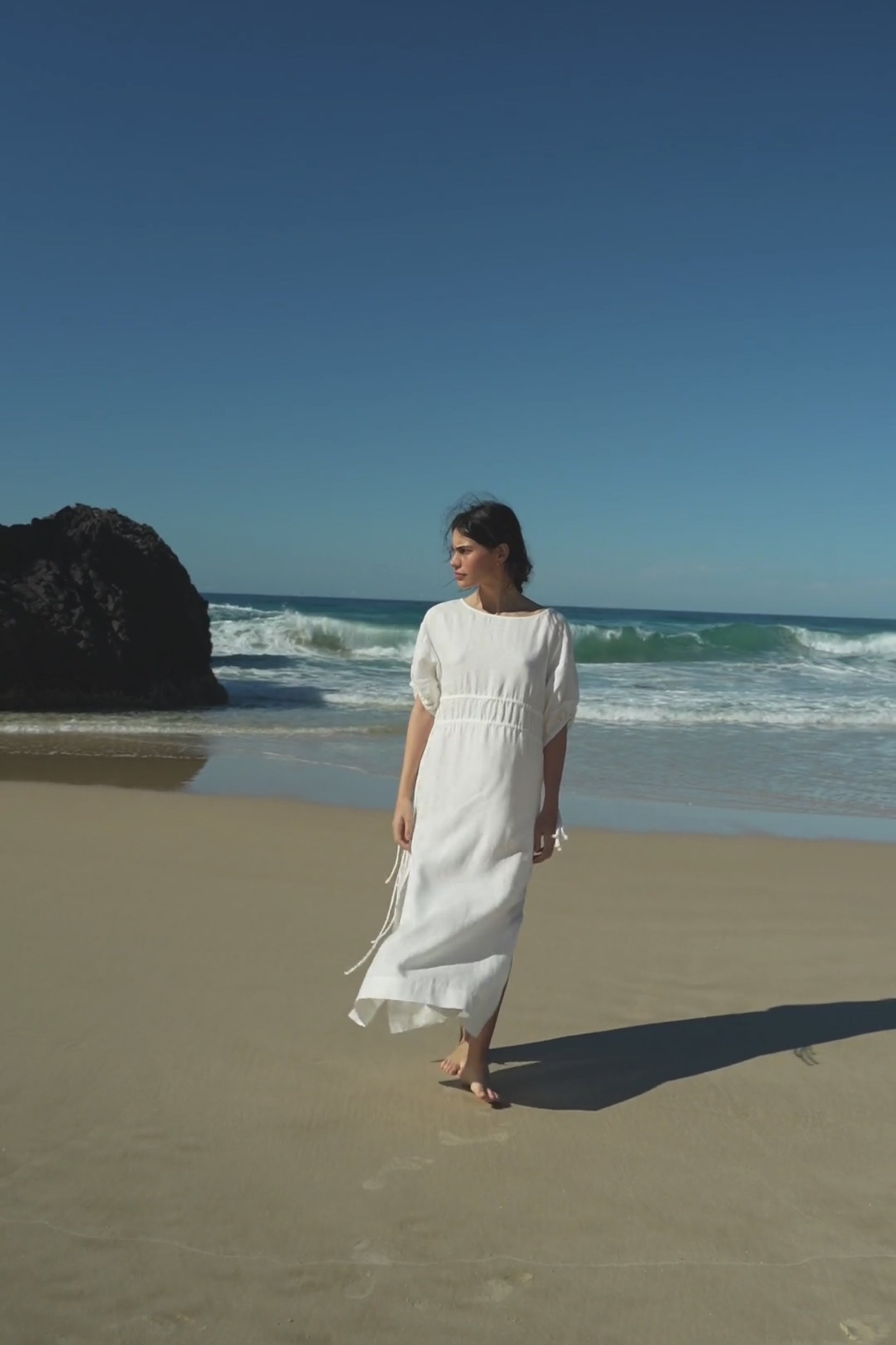 LILLY PILLY Valerie linen dress in Ivory