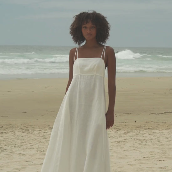 LILLY PILLY Tori linen dress in Ivory